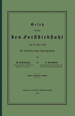 Cover Gesetz betreffend den Forstdiebstahl (eBook, PDF)