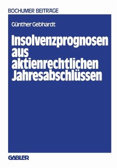 Insolvenzprognosen aus aktienrechtlichen Jahresabschlüssen (eBook, PDF) - Gebhardt, Günther