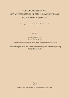 Untersuchungen über die Schnellverbrennung und Schnellvergasung fester Brennstoffe (eBook, PDF) - Fuchs, Walter Maximilian