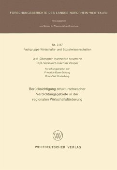 Cover Berücksichtigung strukturschwacher Verdichtungsgebiete in der regionalen Wirtschaftsförderung (eBook, PDF)