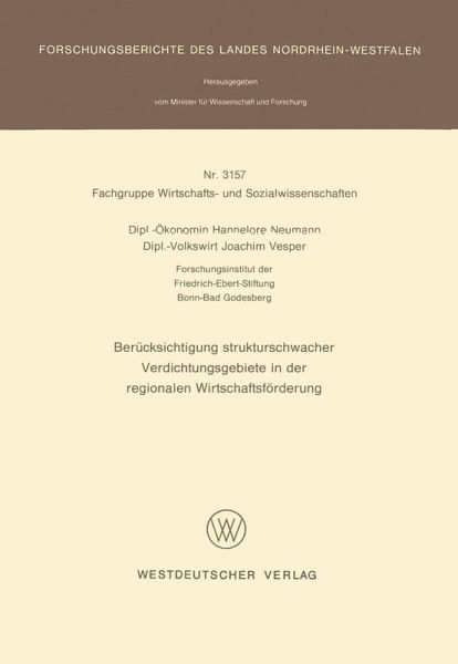 Berücksichtigung strukturschwacher Verdichtungsgebiete in der regionalen Wirtschaftsförderung (eBook, PDF)