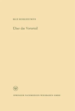 Über das Vorurteil (eBook, PDF) - Horkheimer, Max