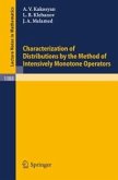 Characterization of Distributions by the Method of Intensively Monotone Operators (eBook, PDF)