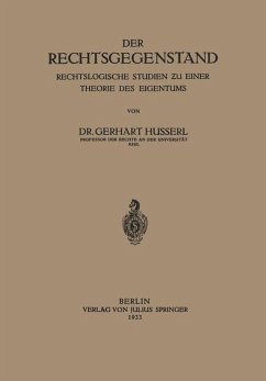Der Rechtsgegenstand (eBook, PDF) - Husserl, Gerhart