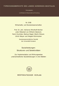 Sozialleistungen: Strukturen und Selektivitäten (eBook, PDF) - Windhoff-Héritier, Adrienne