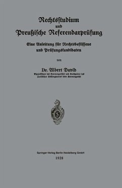 Rechtsstudium und Preußische Referendarprüfung (eBook, PDF) - David, Albert