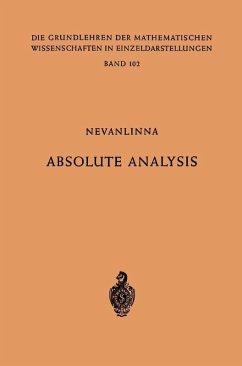 Absolute Analysis (eBook, PDF) - Nevanlinna, Frithjof; Nevanlinna, Rolf