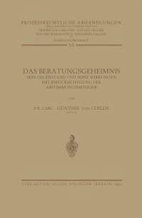 Das Beratungsgeheimnis (eBook, PDF) - Coelln, Carl Günther von