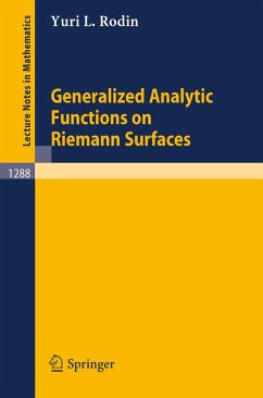 Generalized Analytic Functions on Riemann Surfaces (eBook, PDF) - Rodin, Yuri L.