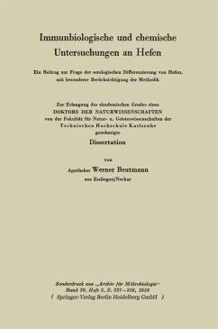 Immunbiologische und chemische Untersuchungen an Hefen (eBook, PDF) - Beutmann, Werner