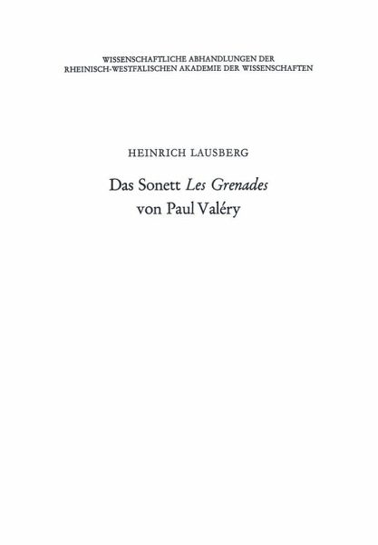 Das Sonett Les Grenades von Paul Valéry (eBook, PDF)