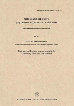 Cover Die Zwei- und Dreifaseranalyse aufgrund der Bestimmung von Cystin und Stickstoff (eBook, PDF)
