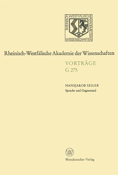 Sprache und Gegenstand (eBook, PDF) - Seiler, Hansjakob