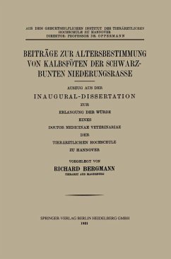 Cover Beiträge zur Altersbestimmung von Kalbsföten der Schwarzbunten Niederungsrasse (eBook, PDF)
