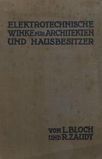 Cover Elektrotechnische Winke für Architekten und Hausbesitzer (eBook, PDF)