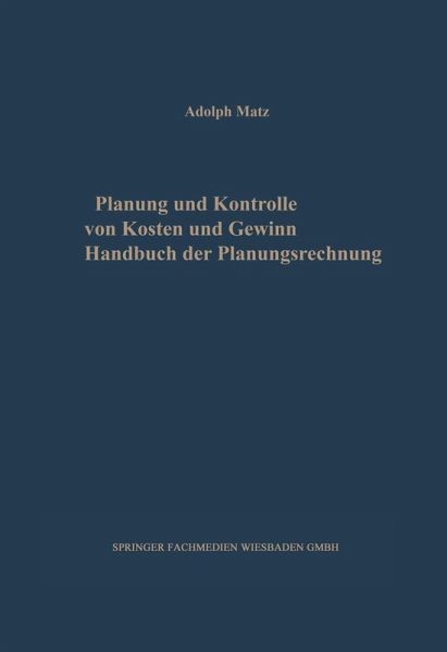 Planung und Kontrolle von Kosten und Gewinn (eBook, PDF)
