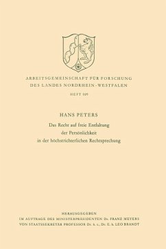Das Recht auf freie Entfaltung der Persönlichkeit in der höchstrichterlichen Rechtsprechung (eBook, PDF) - Peters, Hans