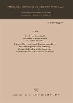 Cover Das Verhältnis zwischen primären und sekundären Erwerbszweigen und seine Bedeutung für Wirtschaftspolitik und Landesplanung (eBook, PDF)
