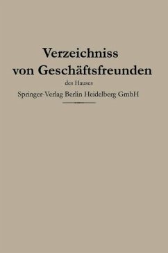 Cover Verzeichniss von Geschäftsfreunden des Hauses (eBook, PDF)