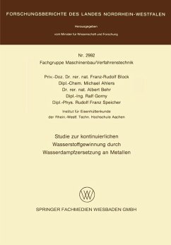 Cover Studie zur kontinuierlichen Wasserstoffgewinnung durch Wasserdampfzersetzung an Metallen (eBook, PDF)