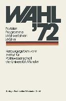 Wahl '72 (eBook, PDF) - Institut für Politikwissenschaft der Universität Münster