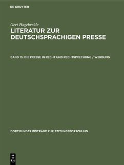 Die Presse in Recht und Rechtsprechung / Werbung (eBook, PDF) - Hagelweide, Gert