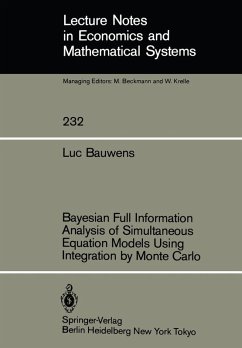 Bayesian Full Information Analysis of Simultaneous Equation Models Using Integration by Monte Carlo (eBook, PDF) - Bauwens, L.