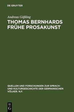 Cover Thomas Bernhards frühe Prosakunst (eBook, PDF)