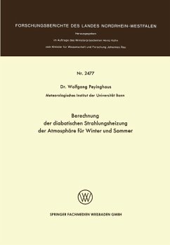 Berechnung der diabatischen Strahlungsheizung der Atmosphäre für Winter und Sommer (eBook, PDF) - Peyinghaus, Wolfgang