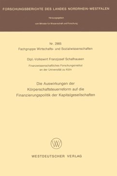 Cover Die Auswirkungen der Körperschaftsteuerreform auf die Finanzierungspolitik der Kapitalgesellschaften (eBook, PDF)