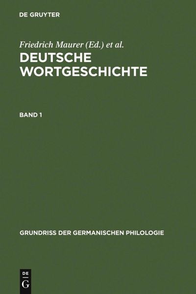 Deutsche Wortgeschichte. Band 1 (eBook, PDF)