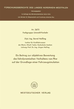 Ein Beitrag zur objektiven Bewertung des fahrdynamischen Verhaltens von Pkw auf der Grundlage einer Fahrzeugsimulation (eBook, PDF) - Heißing, Bernd