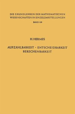 Aufzählbarkeit, Entscheidbarkeit, Berechenbarkeit (eBook, PDF) - Hermes, Hans