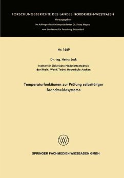 Temperaturfunktionen zur Prüfung selbsttätiger Brandmeldesysteme (eBook, PDF) - Luck, Heinz