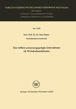 Das mittlere personengeprägte Unternehmen als Wirtschaftsstabilisator (eBook, PDF) - Bayer, Hans