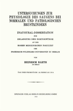 Cover Untersuchungen zur Physiologie des Saugens bei Normalen und Pathologischen Brustkindern (eBook, PDF)
