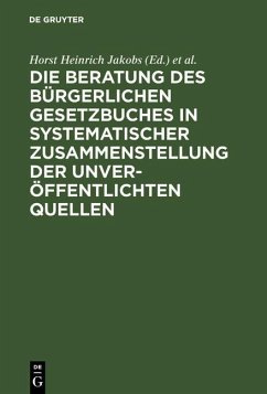 Cover Materialien zur Entstehungsgeschichte des BGB (eBook, PDF)