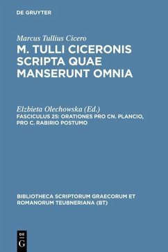 Orationes pro Cn. Plancio, pro C. Rabirio postumo (eBook, PDF) - Cicero, Marcus Tullius