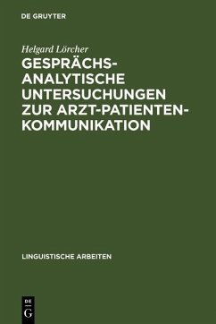 Cover Gesprächsanalytische Untersuchungen zur Arzt-Patienten-Kommunikation (eBook, PDF)