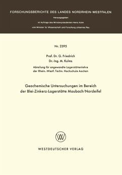 Cover Geochemische Untersuchungen im Bereich der Blei-Zinkerz-Lagerstätte Maubach / Nordeifel (eBook, PDF)