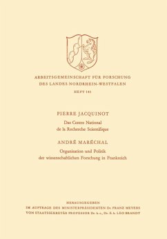 Das Centre National de la Recherche Scientifique / Organisation und Politik der wissenschaftlichen Forschung in Frankreich (eBook, PDF) - Jacquinot, Pierre