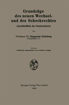 Cover Grundzüge des neuen Wechsel- und des Scheckrechtes einschließlich der Gesetzestexte (eBook, PDF)