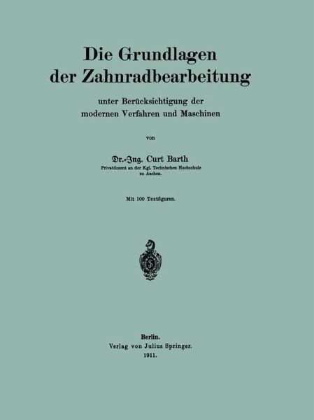 Die Grundlagen der Zahnradbearbeitung (eBook, PDF)