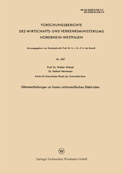 Glimmentladungen an festen nichtmetallischen Elektroden (eBook, PDF) - Weizel, Walter