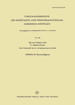 Schlichten für Baumwollgarne (eBook, PDF) - Rohs, Waldemar