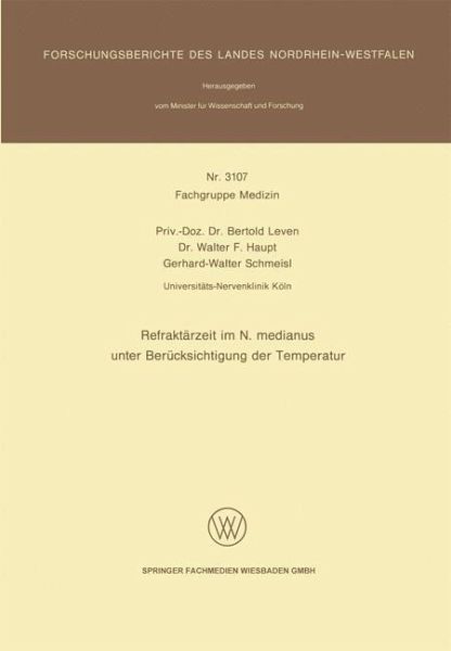 Refraktärzeit im N. medianus unter Berücksichtigung der Temperatur (eBook, PDF)