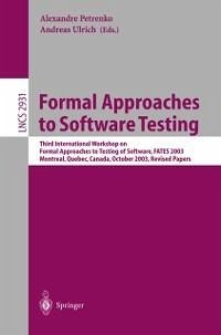 Formal Approaches to Software Testing (eBook, PDF)