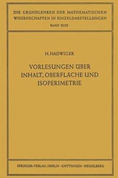 Vorlesungen Über Inhalt, Oberfläche und Isoperimetrie (eBook, PDF) - Hadwiger, Hugo