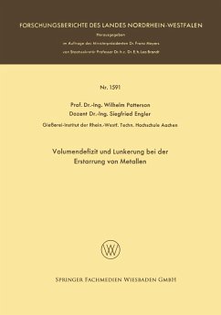 Cover Volumendefizit und Lunkerung bei der Erstarrung von Metallen (eBook, PDF)