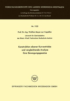 Konstruktion ebener Kurventriebe und vergleichende Analyse ihrer Bewegungsgesetze (eBook, PDF) - Meyer Zur Capellen, Walther
